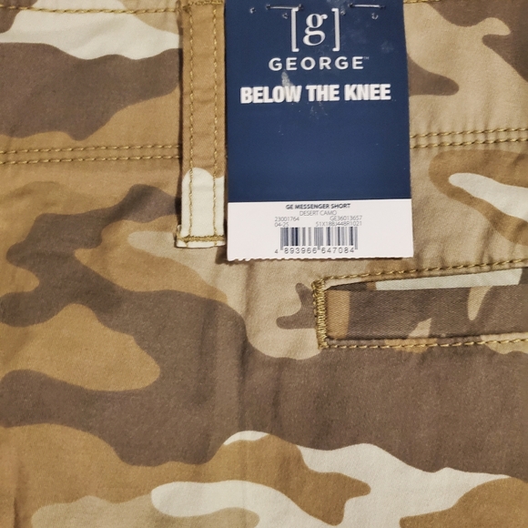 NWT‎ GEORGE MENS BELOW THE KNEE DESERT CAMO CARGO SHORTS W 42- INSEAM 14" - Picture 7 of 13